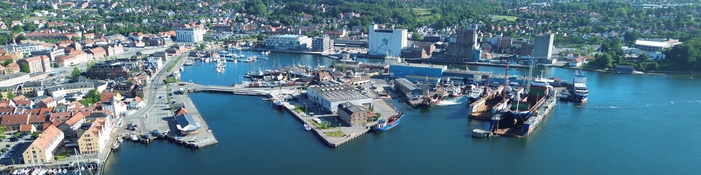 Svendborg Havn set fra luften
