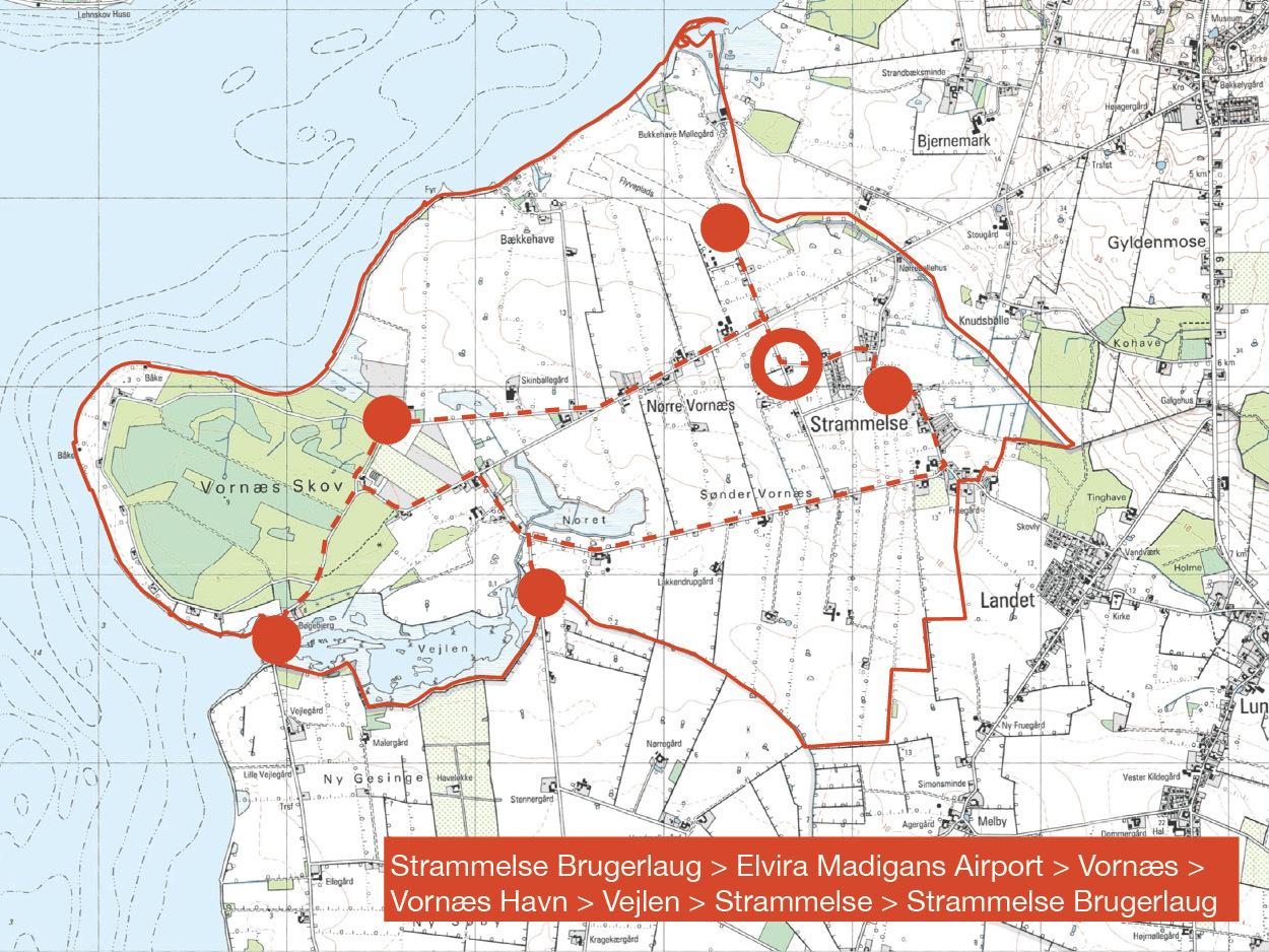 Kort over rute Strammelse